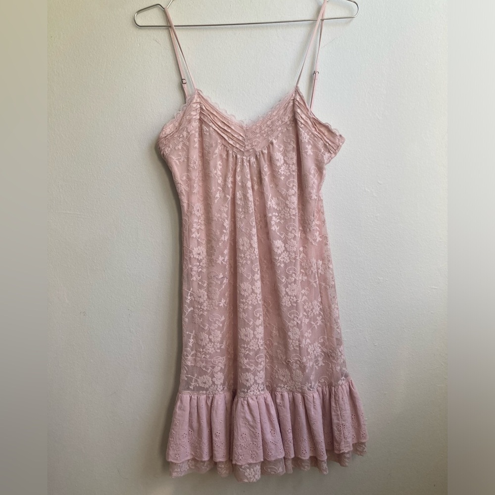 Blush Lace Minidress, Size Large, Zara - Picture 4 of 10